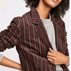 Free People Women's B Line Luxe Velvet Striped Blazer